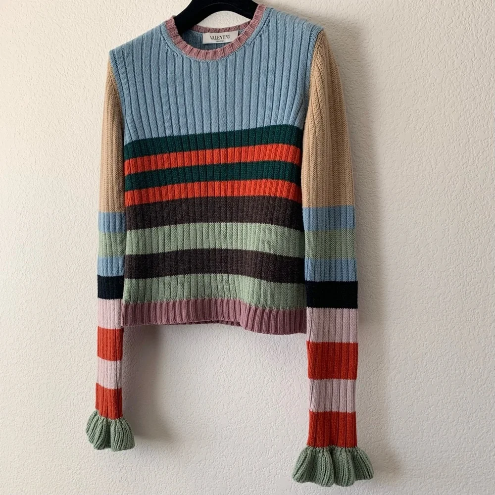 Valentino wool cashmere striped sweater